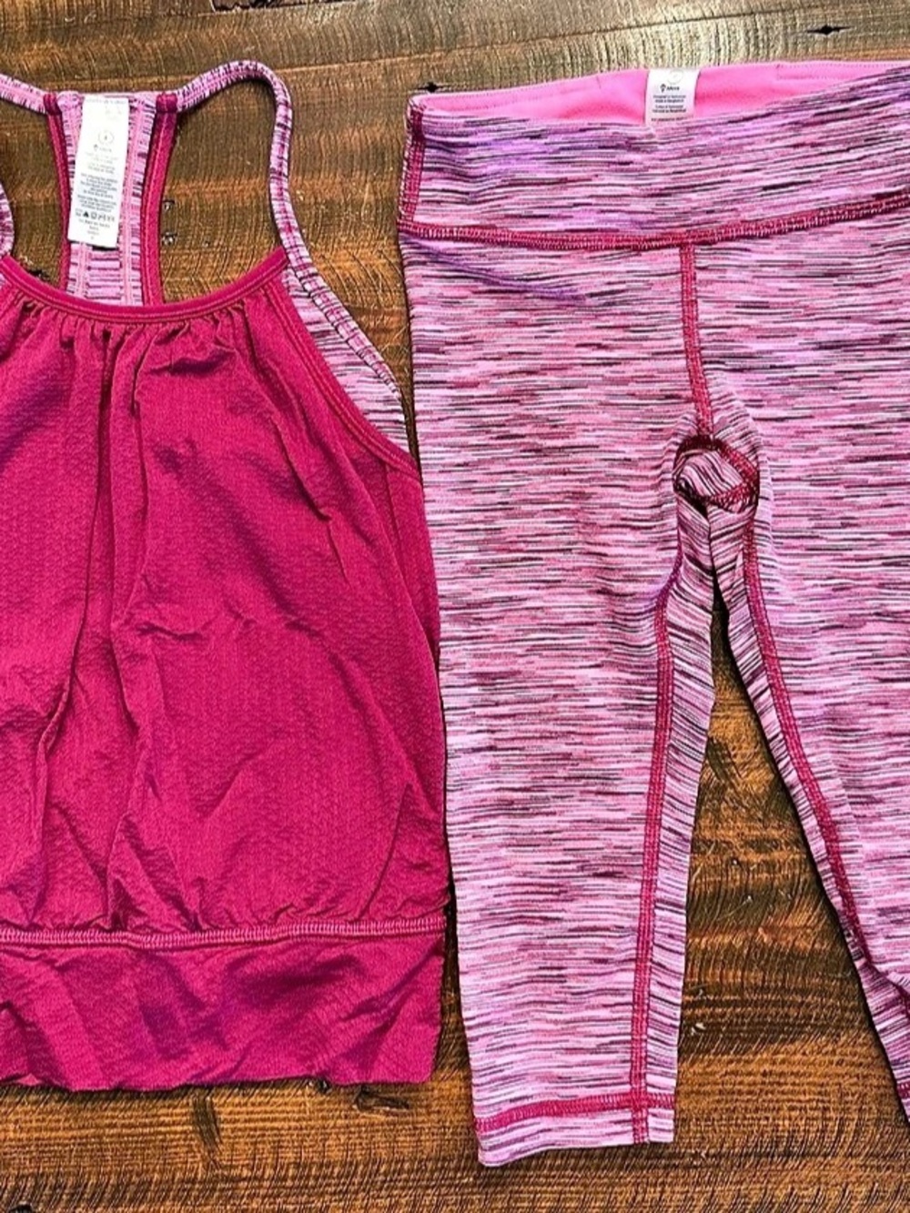 ivivva Double Dutch Tank and Capri Leggings Set Athletic Set Pink & Purple Girls